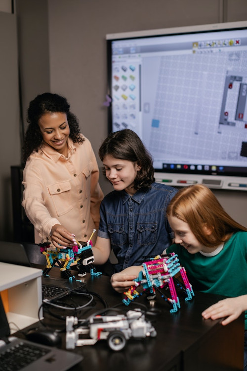 Team of strong women building engineering projects together